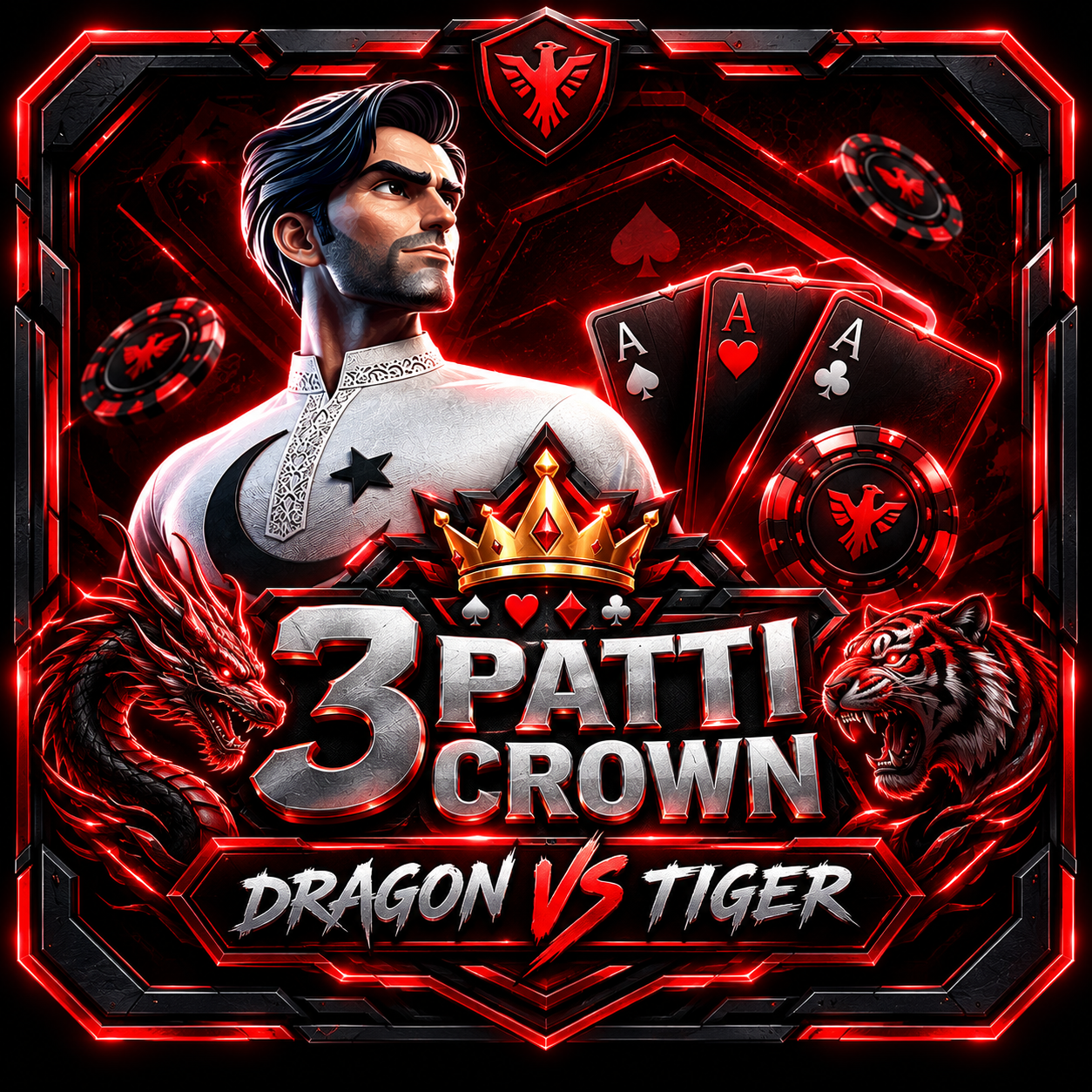 3PATTI CROWN DRAGON VS TIGER HACK artwork